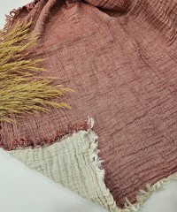 4 Katlı Bordo Çift Taraflı Çift Kişilik Müslin Battaniye | 230 x 240 cm 4 Katlı Bordo Çift Taraflı Çift Kişilik Müslin Battaniye | 230 x 240 cm