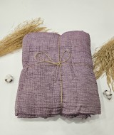 4 Katlı Mor Çift Taraflı Çift Kişilik Müslin Battaniye | 230 x 240 cm