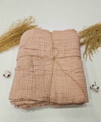 4 Katlı Gül Kurusu Çift Taraflı Çift Kişilik Müslin Battaniye | 230 x 240 cm 4 Katlı Gül Kurusu Çift Taraflı Çift Kişilik Müslin Battaniye | 230 x 240 cm