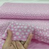 Yuvarlak Desenli Pamuk Rribana Kumaş | Pembe Zemin Beyaz Yuvarlak Desenli Pamuk Rribana Kumaş | Pembe Zemin Beyaz