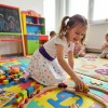 Kız Çocuk Desenli Saten Etek | Mor Ribana Lastikli Puantiye Etek