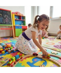 Kız Çocuk Desenli Saten Etek | Mor Ribana Lastikli Puantiye Etek