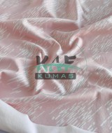 Baskılı Pamuk Penye Süprem Kumaş | Pembe Zemin Çizgiler