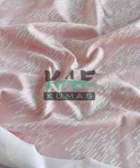 Baskılı Pamuk Penye Süprem Kumaş | Pembe Zemin Çizgiler