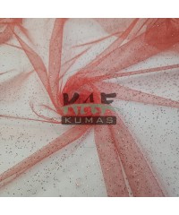 Simli Yılbaşı Tül Kumaş | Kırmızı