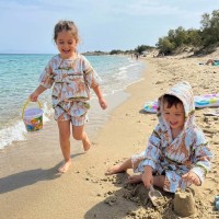 Baskılı Büyük Kareli Waffle Pike Kumaş | 100% Pamuk | Zürafalar