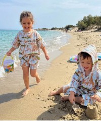 Baskılı Büyük Kareli Waffle Pike Kumaş | 100% Pamuk | Zürafalar