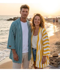 Pamuklu Havlu Kumaş | Turuncu Çizgili