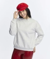 Kadife True Self Love Desenli Gri Melanj Yumuşak Dokulu Regular Fit Bisiklet Yaka Kadın Sweatshirt