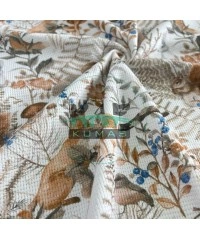 Masal Hayvanları Baskılı Örme Waffle Kumaş