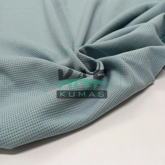 Örme Waffle Kumaş | Puslu  Kapalı Mavi