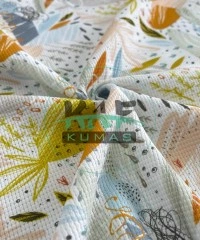 Soyut Desenler Baskılı Örme Waffle Kumaş