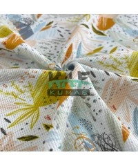 Soyut Desenler Baskılı Örme Waffle Kumaş