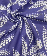 Viskon Dokuma Vual Kumaş | Mavi Zemin Nokta Yapraklar