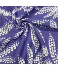 Viskon Dokuma Vual Kumaş | Mavi Zemin Nokta Yapraklar