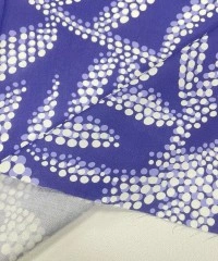 Viskon Dokuma Vual Kumaş | Mavi Zemin Nokta Yapraklar