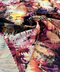 Viskon Dokuma Belmando Kumaş | Çiçek Mor