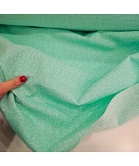 Baskılı Bambu Karışım Müslin Kumaş | Mint Zemin Beyaz Çizgiler