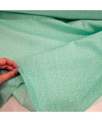 Baskılı Bambu Karışım Müslin Kumaş | Mint Zemin Beyaz Çizgiler