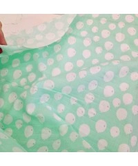 Baskılı Bambu Karışım Müslin Kumaş | Mint Zemin Beyaz Balonlar