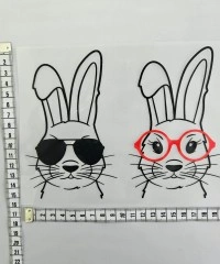 Termo Transfer Baskı | Gözlüklü Tavşanlar 1 | Ütü Baskısı
