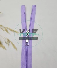 Lila Renk Metal Elcikli Açık Uçlu Fermuar | Naylon Dişli Fermuar Uzunluk 65 cm