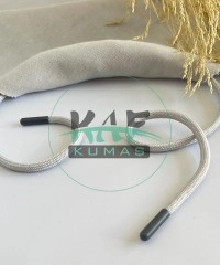 Plastik Uçlu 125 cm Kordon | Gri