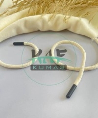 Plastik Uçlu 125 cm Kordon | Krem