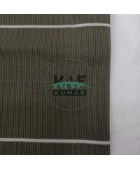 Beyaz Çizgili Haki Pike Örgü Yaka