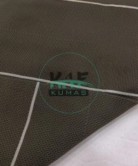 Beyaz Çizgili Haki Pike Örgü Yaka