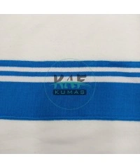 Beyaz Çizgili Turkuaz Yaka