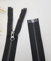 Siyah Renk Açık Uçlu Fermuar | Naylon Dişli Fermuar Uzunluk 65 cm