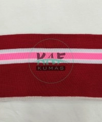 Pembe Çizgili Kırmızı Yaka