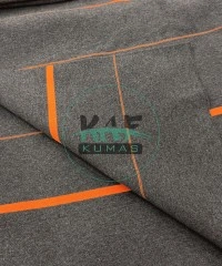 Turuncu  Çizgili Koyu Gri Yaka