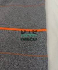 Turuncu  Çizgili Koyu Gri Yaka