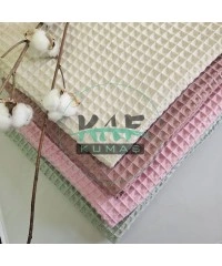Büyük Kareli Waffle Pike Kumaş | 100% Pamuk | W-26