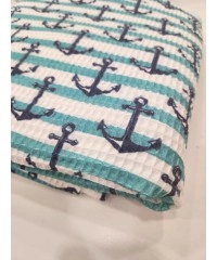 Baskılı Waffle Pike Kumaş | 100% Pamuk | Marin Desen