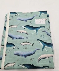 Baskılı Pamuk Penye Süprem Parça Kumaş| Balina 50