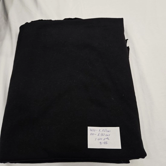 %100 Pamuk Siyah Parça Kumaş | 110x190 cm | 9-68