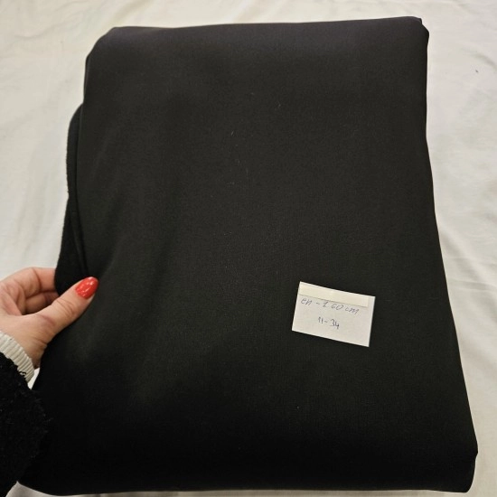 Polyester Şardonlu Siyah Parça Kumaş | 11-34