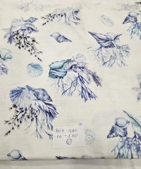 3 Katlı Basklı Parça Müslin Kumaş | Parça 21