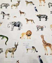 Baskılı %100 Pamuk İnterlok Parça Kumaş | Hayvanlar Parça 26