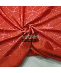 Baskılı Bambulu Havlu Kumaş | Kırmızı