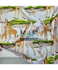 Baskılı Bambulu Havlu Kumaş | Zürafa