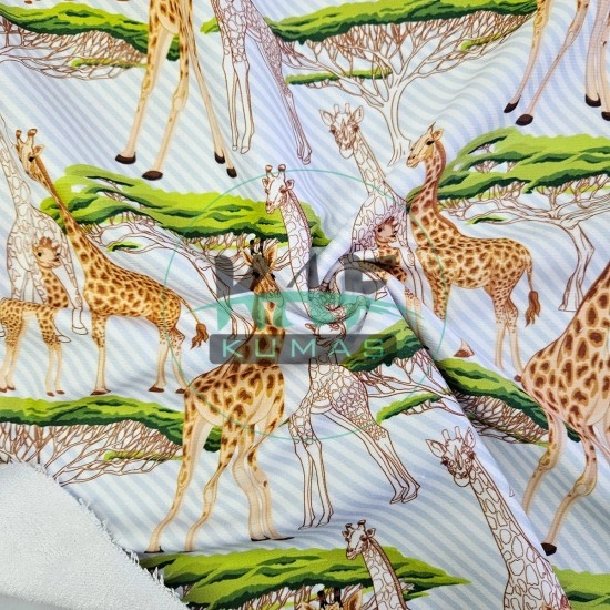 Baskılı Bambulu Havlu Kumaş | Zürafa