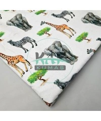 Baskılı Pamuklu Havlu Kumaş | Zebra