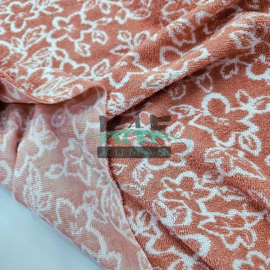 Baskılı Pamuklu Piko Havlu Kumaş | Çiçekler