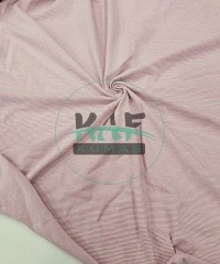 Baskılı Pamuk Penye Süprem Kumaş | Pembe Çizgili