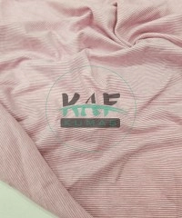 Baskılı Pamuk Penye Süprem Kumaş | Pembe Çizgili