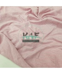 Baskılı Pamuk Penye Süprem Kumaş | Pembe Çizgili